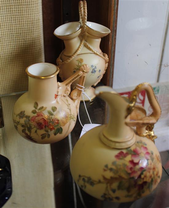 2 Worcester blush dresser inspired jugs and posey vase